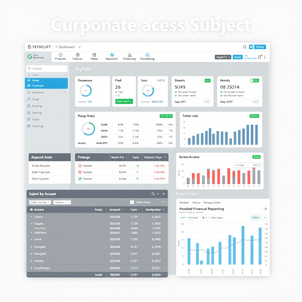 Professional business account management dashboard displaying corporate finance tools, multi-user access controls, bulk transaction processing, and detailed financial reporting interface